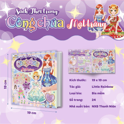 Sách - Thời Trang Công Chúa Mặt Trăng - Bóc Dán Hơn 100+ Stickers Váy, Phụ Kiện Xinh Đẹp Cho Bé Gái - Megabook