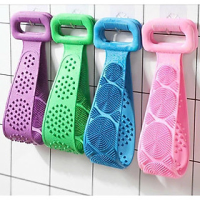COMBO 4 CÁI ĐAI TẮM CỌ CHÀ LƯNG SILICON 2 MẶT - Dây Cọ Lưng Bằng Silicon Gai 2 Mặt Chức Năng Chà Và Massage Cơ Thể Khi Tắm  Bông Tắm Nhà Tắm