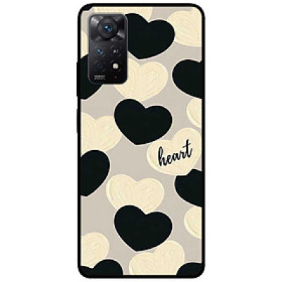 Ốp lưng cho Xiaomi Redmi 12 4G - Redmi Note 12 4G - Redmi Note 12 Pro 4G - 12 Pro 5G - Tim Trắng Đen HEART - Hàng Chính Hãng
