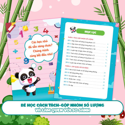 Sách - Phiếu Luyện Toán Tư Duy Cùng Gấu Kiki 4 - Tách Gộp Nhóm Số Lượng - Làm Quen Với So Sánh - Megabook