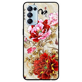 Ốp lưng dành cho Oppo Reno 5 mẫu Mẫu Đơn Đỏ Hồng