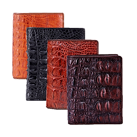 Ví nam Huy Hoàng da cá sấu kiểu đứng gai lưng màu nâu đỏ, đen, nâu đất, vàng bò HT2255-2256-2703-2710 