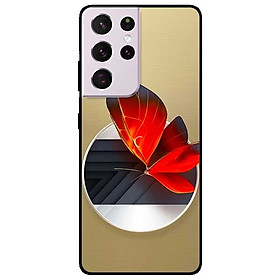 Ốp lưng dành cho Samsung Galaxy S21 Ultra mẫu Vòng Tròn Bướm Đỏ
