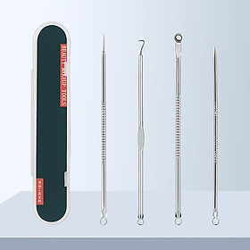 Bộ 4 Cây Nặn Mụn Lấy Mụn Đầu Đen Tại Nhà Chuyên Nghiệp Bằng Kim Loại Cao Cấp