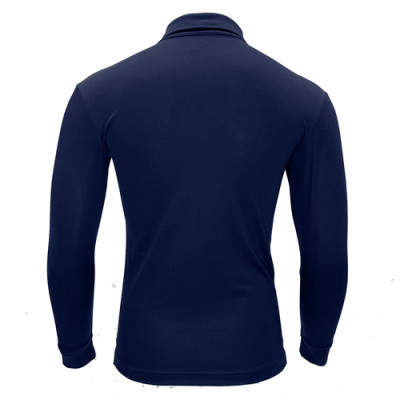 Áo thun dài tay nam cổ bẻ màu xanh đen ALIGRO chất liệu Cotton cao cấp mềm nhẹ ALGAPD004