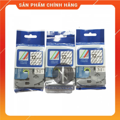 Nhãn In đa lớp Tz2-131 - Đen nền trong 12mm x 8m - Hàng nhập khẩu