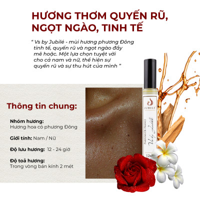 Vs by Jubilé - Tinh dầu nước hoa Pháp nữ Dạng lăn 12ml Thơm Lâu, Sang Trọng, Quyến Rũ