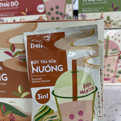 Bột trà sữa Nướng 3in1 Déli - Hộp 320Gr (8 gói) , pha chế trà sữa tiện lợi, nhanh chóng