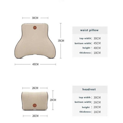 Gối tựa lưng ô tô cao su non đúc nguyên khối,bọc da cao cấp cho xe ô tô