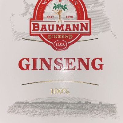 Sâm Mỹ-Sâm Hoa Kỳ thương hiệu Baumann dạng viên-100% American Gingseng-1 Chai 130 viên 400 mg