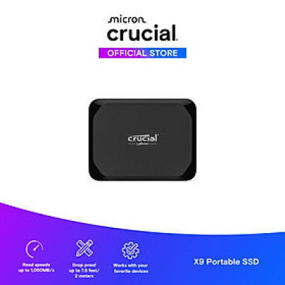 Ổ cứng SSD di động 1TB SSD Crucial X9 USB 3.2 Gen-2 2x2 CT1000X9SSD9 - HÀNG CHÍNH HÃNG