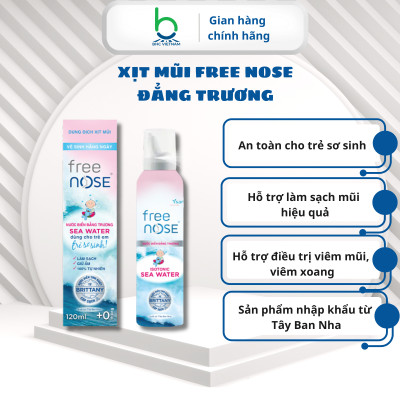 Xịt Mũi Free Nose Đẳng Trương Vệ Sinh Mũi Hằng Ngày Dành Cho Trẻ Sơ Sinh - Chai 120ml