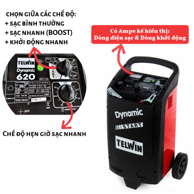 Máy Sạc & Khởi Động Ắc Quy Telwin DYNAMIC 620 START