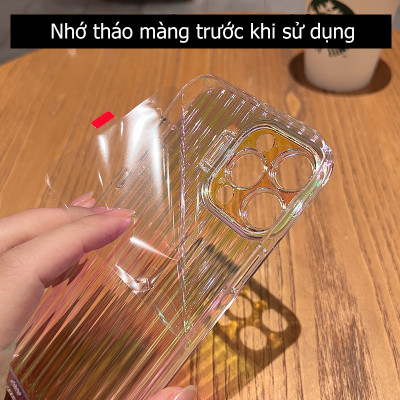 Ốp lưng 3D bảo vệ camera cho iPhone 12 / 12 Pro / 12 Pro Max / 13 / 13 Pro / 13 Pro Max / 14 / 14 Plus / 14 Pro / 14 Pro Max hiệu HOTCASE Laser Aurora - mặt lưng gợn sóng 3D, chống sốc, chống chịu mọi va đập, có khung bảo vệ camera - hàng nhập khẩu