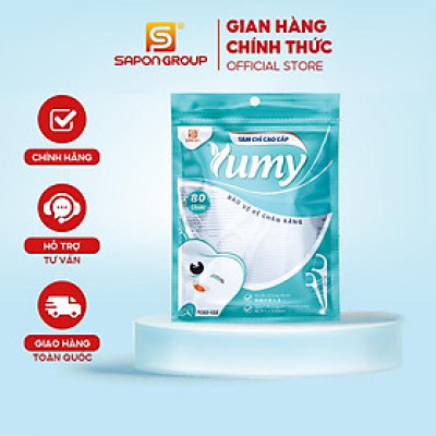 [Lố 12 túi] Tăm chỉ YUMY Cao Cấp, Tăm chỉ nha khoa Túi zip ghép (TC02-132) - 80 Cái/ Túi