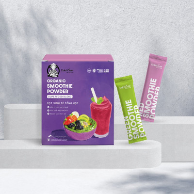 Bột sinh tố tổng hợp Dalahouse/organic smoothie powder hộp 100gr (10 gói) - Bữa ăn xanh tiện lợi giàu chất sơ probiotic