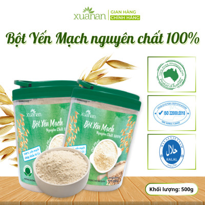 Combo 11 Hộp Bột Yến Mạch Nguyên Chất 100% Xuân An [ko đường] Hộp 500G(Tặng Kèm 11 Túi Yến Mạch 150G)