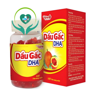 ￼Dầu gấc DHA Vinaphar - Hộp 100 viên - Tăng cường sức khỏe, nâng cao sức đề kháng, chống oxy hóa, chống lão hóa