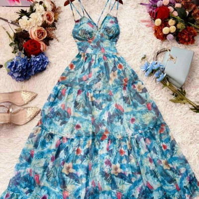 Đầm voan nữ  maxi sang chảnh, chất voan mềm mịn mặc lên tôn dáng cực đẹp