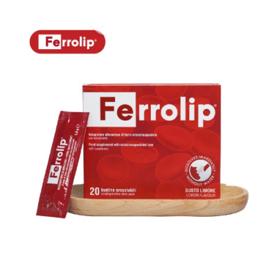 Sắt Bột Buccal Tan Ngay Trong Miệng Ferrolip Hộp 20 gói giành cho người thiếu máu đặc biệt các mẹ sau sinh