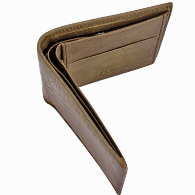 HJ2252 - Bóp nam Huy Hoàng da cá sấu gai bụng màu rêu