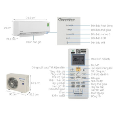 Máy lạnh PANASONIC 2HP CU/CS- RU18AKH- 8 - Hàng chính hãng - Model 2024- Chỉ giao HCM