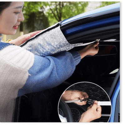 Bạt Phủ Che Nắng Chống Nóng Kính Lái Ô Tô Xe Hơi 3 Lớp Tráng Bạc Cao Cấp