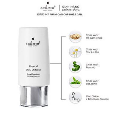 Kem Chống Nắng Sakura Physical Daily Defense SPF 50+ PA ++++ (60g)