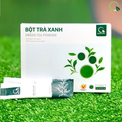 Bột Trà Xanh Sấy Lạnh Nguyên Chất Quảng Thanh Hộp 45g  - Đắp mặt làm dịu da, kháng khuẩn, kháng viêm, giảm cân