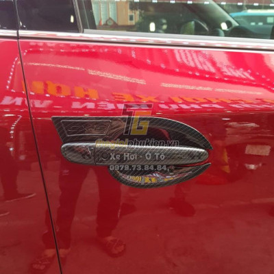 Bộ ốp tay nắm cửa, hõm cửa xe Mazda CX5, CX-5 2018-2020 vân Carbon