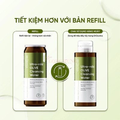 Nước tẩy trang DrCeutics Ultra-Mild Olive Cleansing Water (310ml/480ml/500ml) - Hàng chính hãng