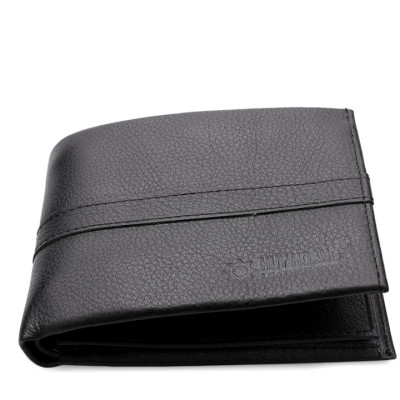 HJ2132 - Bóp nam Huy Hoàng sọc ngang màu đen