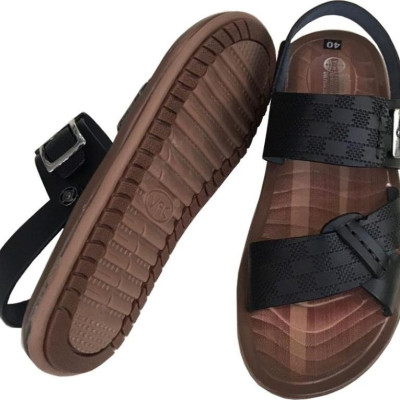 Dép sandal nam màu  đen da bò cao cấp Trường Hải SDN0123