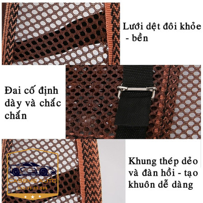 Tựa Lưng Lưới Đan Hạt Gỗ Dành Cho Ghế Ô Tô Và Văn Phòng Chống Mỏi Lưng - Hàng Chính Hãng