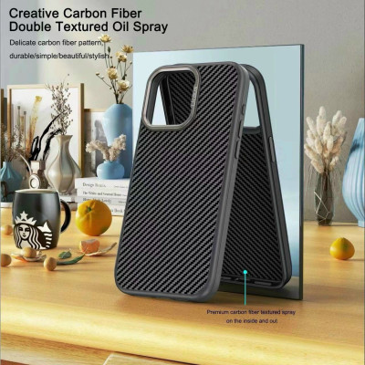 Ốp lưng dành cho iPhone 15 Pro max vân carbon hiệu Likgus Carbon Synthetic Fiber - Hàng chính hãng