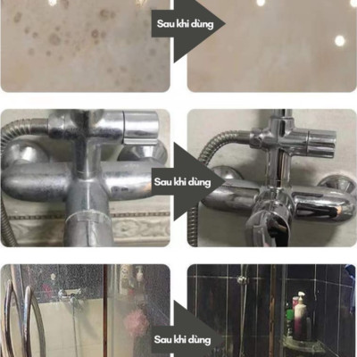 Chai xịt tẩy cặn canxi, tẩy kính, vòi sen, bồn sứ, chậu tắm, gạch men, gương soi - Hàng chính hãng