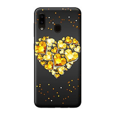 Ốp lưng cho Samsung Galaxy A20 nền tim vàng 2 - Hàng chính hãng