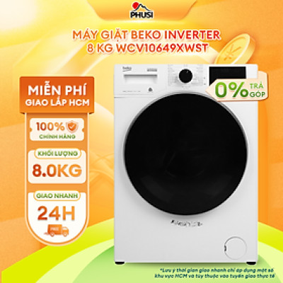 Máy giặt Beko Inverter 8 kg WCV10649XWST - Hàng Chính Hãng - Chỉ Giao HCM