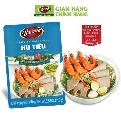 Combo 5 gói Gia Vị Hủ Tiếu Barona 110g tươi ngon chuẩn vị không cần nêm nếm