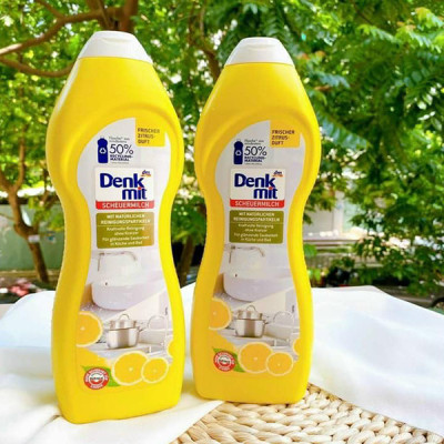 Kem tẩy nhà bếp đa năng Denkmit Schuermilch Đức 750ml dùng cho inox, sứ nhà bếp, nhà tắm