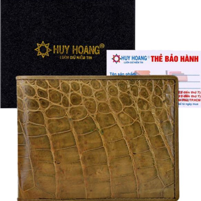 Ví Nam Da Cá Sấu Gai Bụng Huy Hoàng HT2252 (12.5 x 10 cm) - Rêu