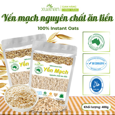 Combo 11 Túi Yến Mạch Nguyên Chất Ăn Liền Xuân An [ko đường] Túi 400G(Tặng Kèm 11 Túi Yến Mạch 150G)