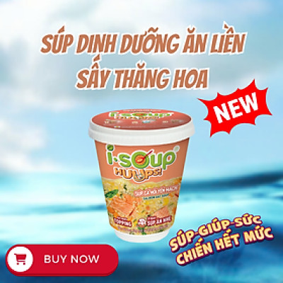 Súp Cá Hồi Yến Mạch Ăn Liền ISOUP HUUPS Hũ 23G - Súp Ăn Liền Sấy Thăng Hoa