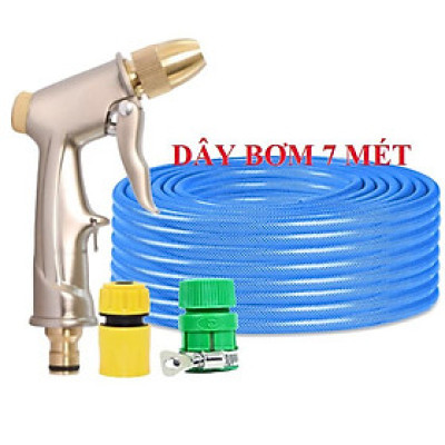 ️Evoucher Bộ dây vòi xịt nước rửa xe, tưới cây , tăng áp 3 lần, loại 7m, 10m 206701-1 đầu đồng,cút, +  khăn phượt