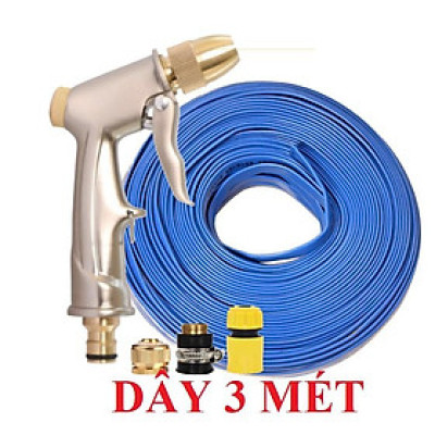  Bộ dây vòi xịt nước rửa xe, tưới cây . tăng áp 3 lần,loại 3m, 5m 206701-1 đầu đồng,cút nhựa,nối đồng+ tặng đai