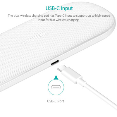 Đế sạc nhanh không dây Qi 2 in 1 cho điện thoại cho iPhone và tai nghe cho Apple Airpods 2 hiệu CHOETECH HPK-T535-S công suất 10W sạc cùng lúc 02 thiết bị - Hàng chính hãng