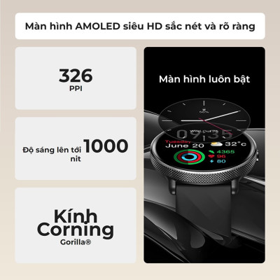 Đồng Hồ Thông Minh Zeblaze GTR 3 Pro - Màn hình Amoled 1.43 Inch - Cuộc Gọi Bluetooth - Viền Kim Loại - Full Tiếng Việt - Hàng Chính Hãng
