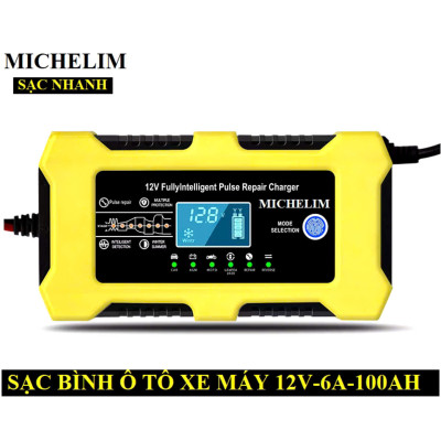 Sạc Ắc Quy Michel 12V-100Ah Cao Cấp Công Nghệ Đức: Sạc 7 Giai Đoạn, Khử Sunfat Tự Động