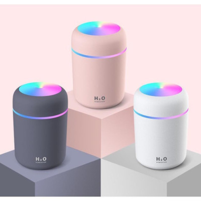 Máy Phun Sương Tạo Độ Ẩm Không Khí Dung Tích 300ml Kết Hợp Với Đèn Led - Dạng Cầm Tay Dùng Được Trong Xe Hơi ️HÀNG HOT