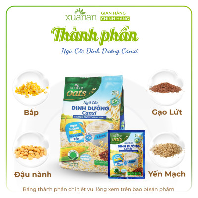 Ngũ Cốc Dinh Dưỡng Canxi Xuân An [ít đường] Túi 400G {25g*16 gói}
